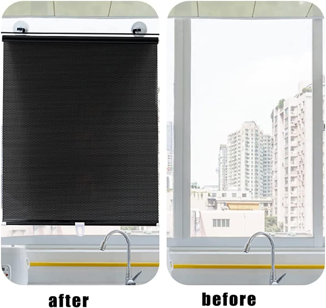 Compre 1 Leve 2 Cortina de Janela Isolamento Térmico, Cortina Blackout Ajustáveis Retrátil (58x125cm)