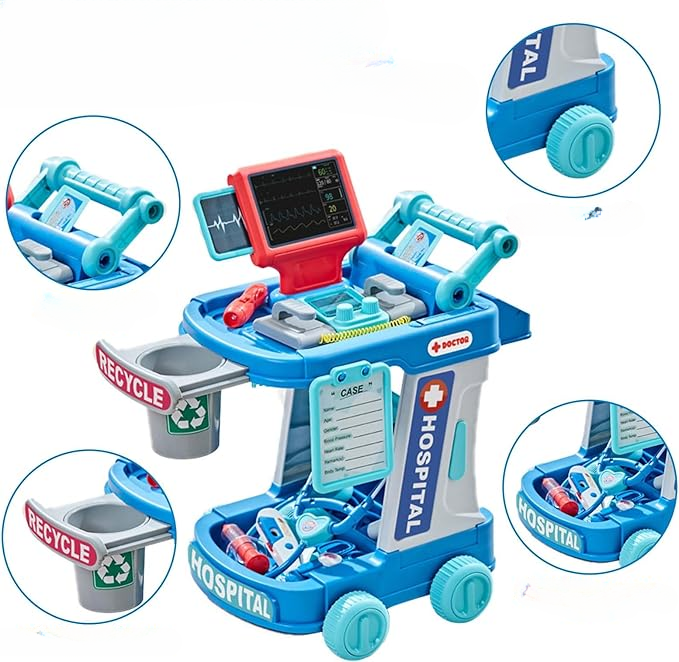 Kit de Médico para Crianças 2 em 1 Para Meninos e Meninas Conjunto Completo