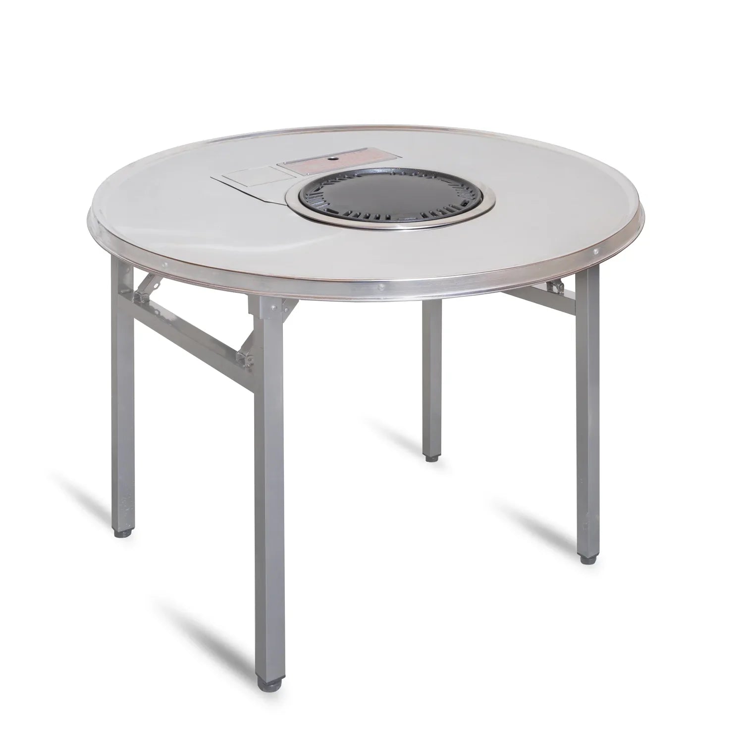 Mesa Grill 2 em 1 Dobrável Com Churrasqueira e Chapa Embutida Resistente