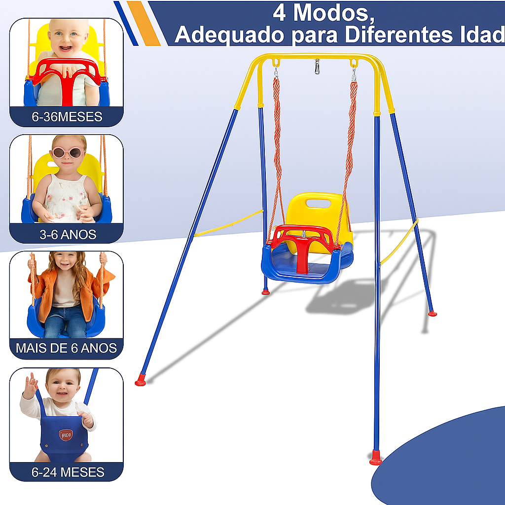 Conjunto de balanço 3 em 1 para crianças seguro e divertido