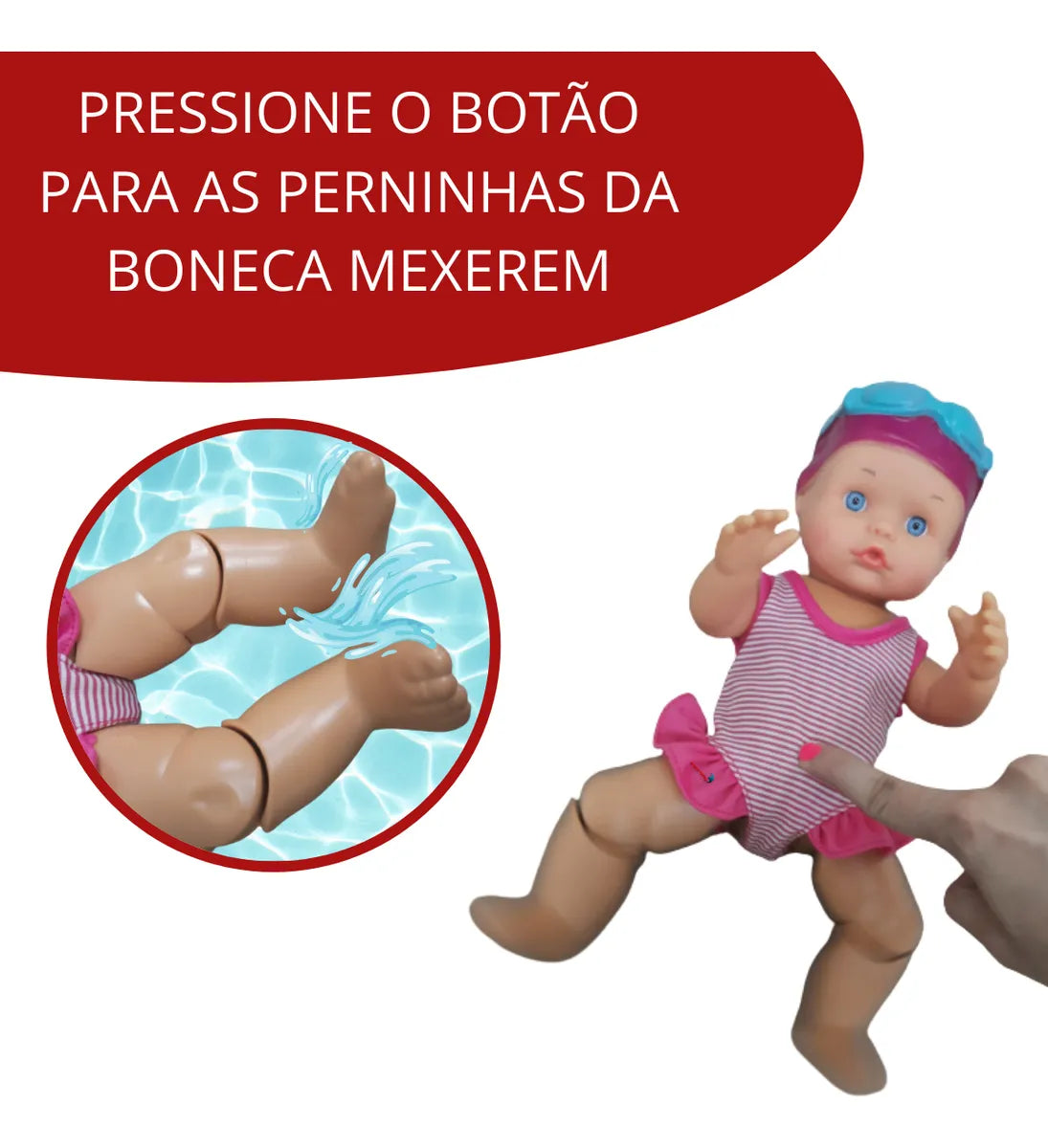 Boneca Nadadora para Meninas – Movimento Real na Água
