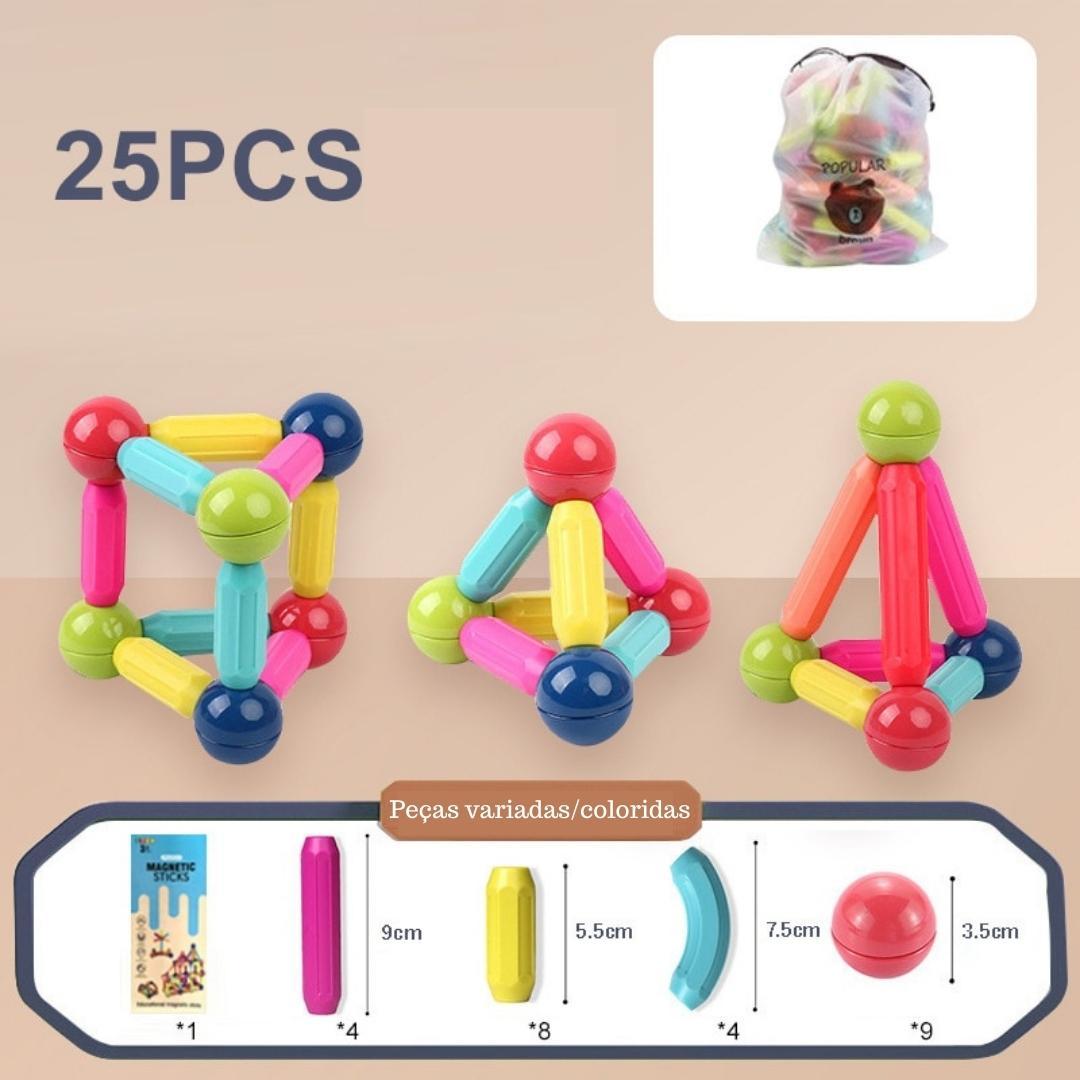 Blocos de Construção Magnéticos para Crianças - Constru Kids®