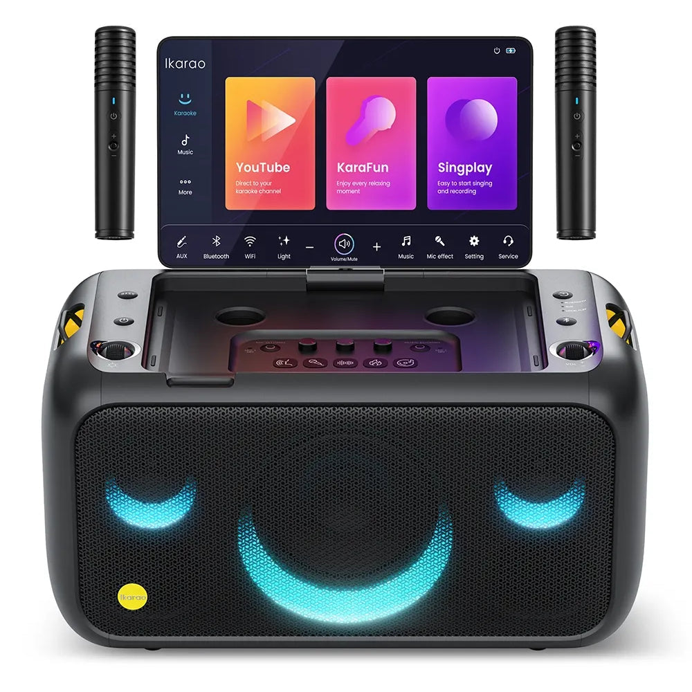 Lançamento 2025 Caixa de som Karaokê Com Multimídia Tela 13,1" 800W 2x Microfones sem fio