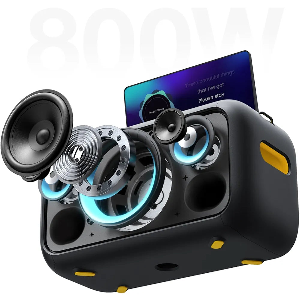 Lançamento 2025 Caixa de som Karaokê Com Multimídia Tela 13,1" 800W 2x Microfones sem fio