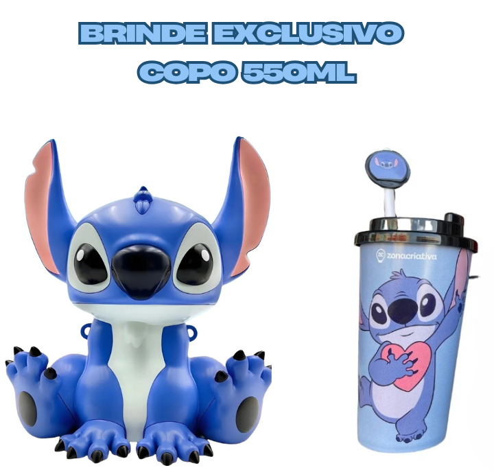 Lançamento Exclusivo! Balde de Pipoca Lilo E Stitch Disney Cine Filme (BRINDE COPO STITCH 550ML)