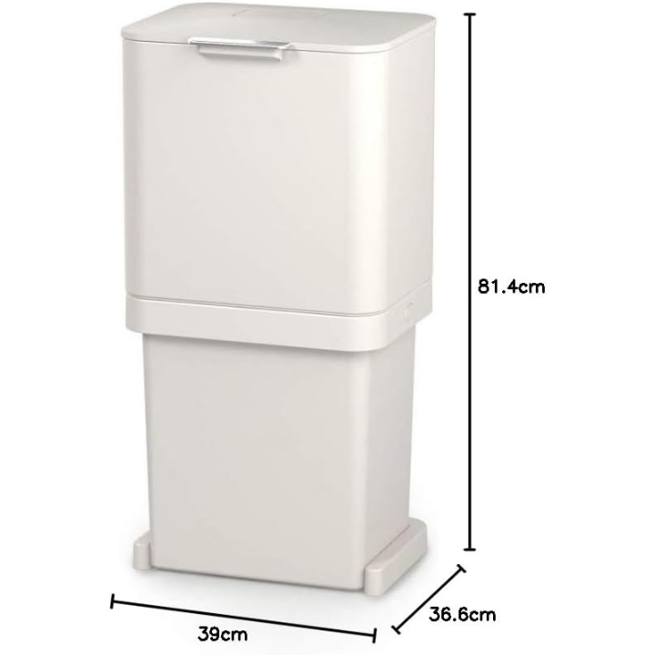 Lixeira Dual Totem Max Para Lixo de Cozinha Com Tampa 60L